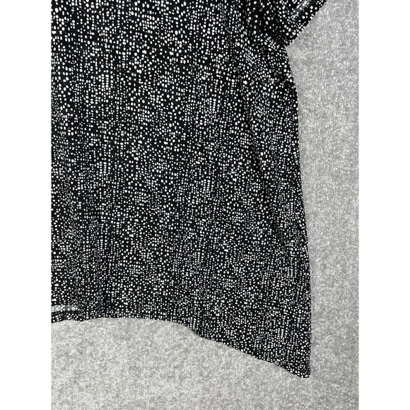 Croft & Barrow Black Textured Abstract Sharkbite Hem Top Womens‎ Size 3X Stretch - Picture 8 of 15
